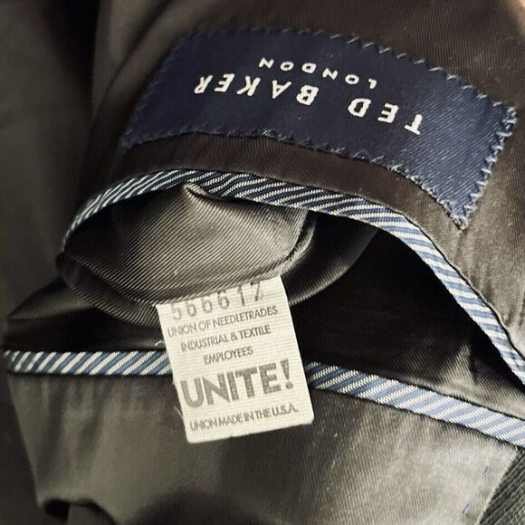 Ted Baker London Men's Suit Jacket 42R Nordstrom Three Button Blazer Black Union - Picture 9 of 9